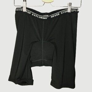 The North Face Biker Shorts Men's Medium Black Padded Liner Never Stop Exploring